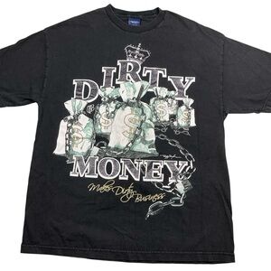 Vintage Ruff Ryders denim co. Dirty Money Dirty Business T shirt XL 90s/Y2K rare